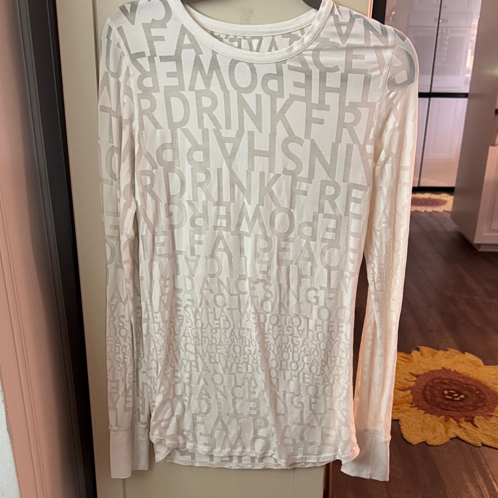 lululemon athletica White Long-Sleeve Text Graphic Tee